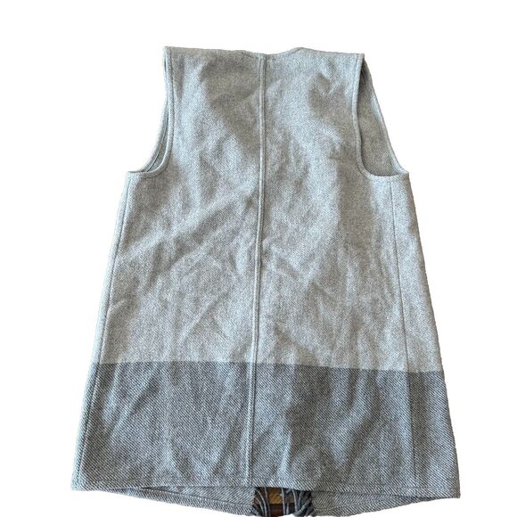 Vineyard Vines Open Front Fringe Vest Women’s Size Small Wool Blend Grey - Picture 3 of 7